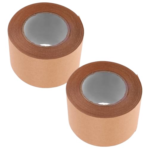 FUNNETOYU 2Rollen Verstärktes Kraftpapier Klebeband Hochbelastbares Versandband für Kartonversiegelung Beschreibbar für Bürobedarf und Kreative Anwendungen von FUNNETOYU