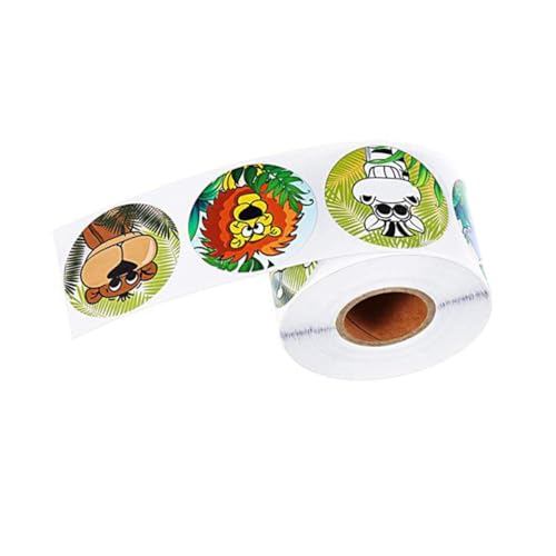 FUNNETOYU 2rollen Kreative Tieraufkleber Für Junge Mädchen Cartoon-dschungeltiere Selbstklebende Sticker Für Partys Rolle Dekoration Für Alben Und Wände von FUNNETOYU