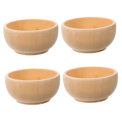 FUNNETOYU 3 Sätze Teiliges Set Diy Holzschalen Kleine Holzschalen Für Kreative Bastelprojekte Natürliche Holzfarbe Für Mikrolandschaften Und Dekoration 4 Stück * 3 von FUNNETOYU