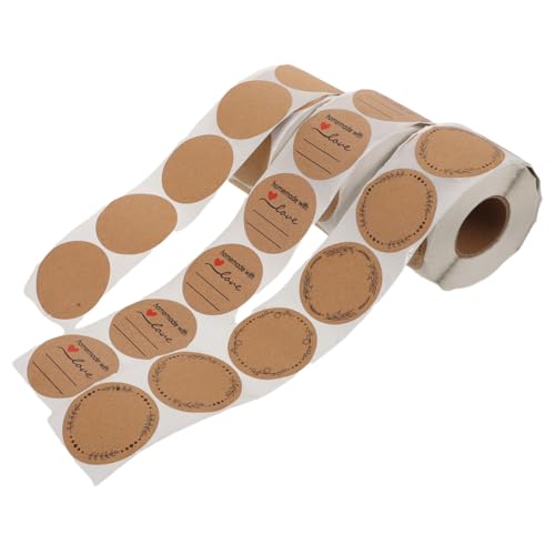 FUNNETOYU 3 Stück Selbstklebende Runde Kraftpapier Etiketten Rolle zum Beschriften Haftstark für Geschenkverpackung Marmeladengläser Umschläge für Backwaren und Lebensmittelaufbewahrung FUNNETOYU 3 Stück Selbstklebende Runde Kraftpapier Etiketten Rolle zum Beschriften Haftstark für Geschenkverpackung Marmeladengläser Umschläge für Backwaren und Lebensmittelaufbewahrung von FUNNETOYU