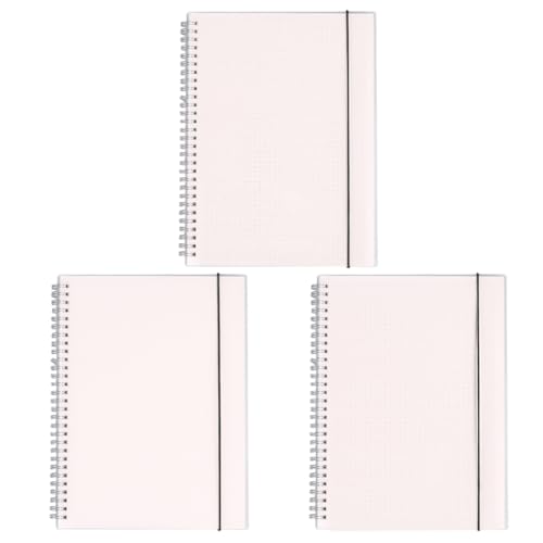FUNNETOYU 3 Stück Spiralnotizbuch Transparentes Coil Notebook für Notizen Tagebuch und DIY Leere Gepunktete und Karierte für Schüler und Kreative Projekte von FUNNETOYU