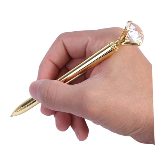 FUNNETOYU 3 Stück Teiliges Kugelschreiber mit Großem Diamant Goldfarbener Metallkuli Langlebiger Verschleißfester Schreibroller Glattes Schreiben für Büro Schule FUNNETOYU 3 Stück Teiliges Kugelschreiber mit Großem Diamant Goldfarbener Metallkuli Langlebiger Verschleißfester Schreibroller Glattes Schreiben für Büro Schule von FUNNETOYU