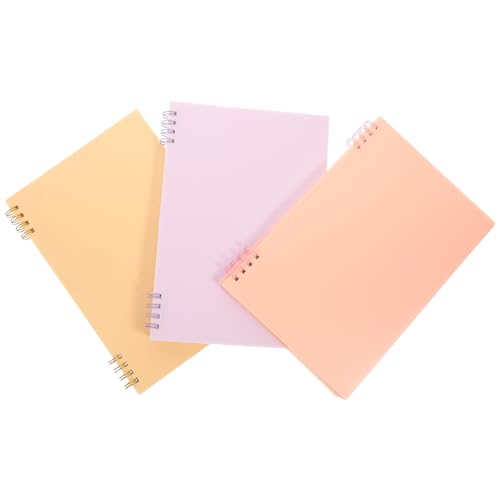 FUNNETOYU 3 Stück Teiliges Notizbuch mit Spiralbindung Liniertes Notizheft für Schüler Haushalt und Büro für Planung und Notizen Gelb Rosa von FUNNETOYU