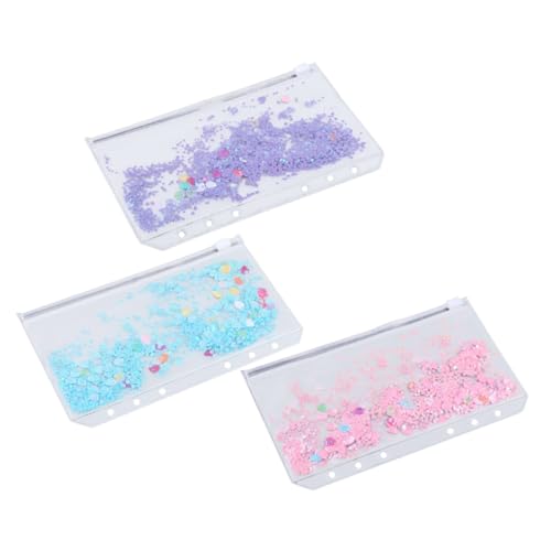 FUNNETOYU 3 Stück Teiliges PVC Aufbewahrungsbeutel Transparent mit Reißverschluss Extra Wiederverwendbar Abheftbar Strapazierfähige Dokumententaschen für Büro Schule Reisen Farbig Blau von FUNNETOYU