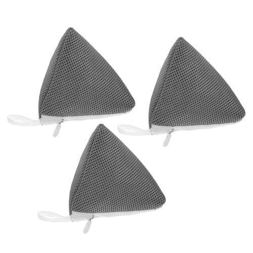 FUNNETOYU 3 Stück Wäschesack empfindlich Waschbeutel Farbe Waschmaschine Mini BH-Taschen für die Wäsche Wäschesäcke Waschsäcke aus Netzstoff Socken Wäschetasche Polyester Dark Grey von FUNNETOYU
