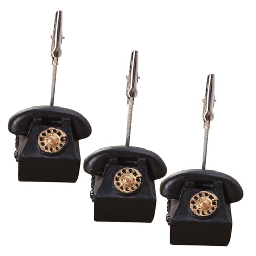 FUNNETOYU 3 Stück Wiederverwendbare Resin Memo Clips Telefonform Notizhalter Fotohalter Visitenkartenhalter Tischkartenhalter Büro Haushalts Party Organizer von FUNNETOYU