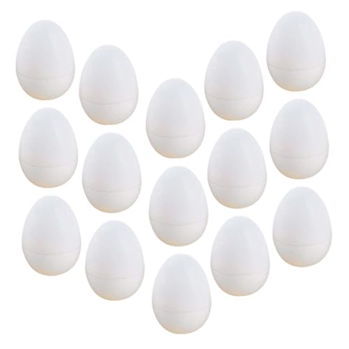 FUNNETOYU 30 Stück Ostereier Hühner Eierpfanne Eierkocher Gefälschtes Essen Desktop - Leere Eier Selber Machen Simulierter Eierschmuck Gefälschtes Ei Ei-modelle Plastik Weiß von FUNNETOYU