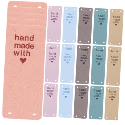 FUNNETOYU 30 Stück Teiliges Buntes Rechteck Handmade Nähetiketten aus Mikrofaser zum Annähen Geprägte Kleidung DIY Labels Leichte Hautfreundliche Textiletiketten für Hüte Taschen und FUNNETOYU 30 Stück Teiliges Buntes Rechteck Handmade Nähetiketten aus Mikrofaser zum Annähen Geprägte Kleidung DIY Labels Leichte Hautfreundliche Textiletiketten für Hüte Taschen und von FUNNETOYU