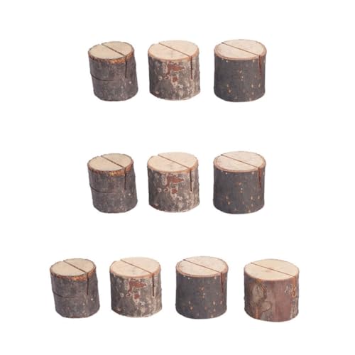 FUNNETOYU 30 Stück Teiliges Holzklammern mit Sockel Kreative Papierhalter für Tischkarten und Notizen Natürliche Holzscheiben als Tischkartenhalter für Hochzeit Büro und Dekoration von FUNNETOYU