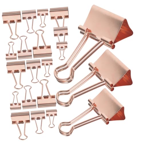 FUNNETOYU 30 Stück Teiliges Metall Binderclips in Roségold Kleine und Große Klammern für Büro Dokumentenorganisation Vielseitig Verwendbar Stabile Büroklammern für Papier und Akten FUNNETOYU 30 Stück Teiliges Metall Binderclips in Roségold Kleine und Große Klammern für Büro Dokumentenorganisation Vielseitig Verwendbar Stabile Büroklammern für Papier und Akten von FUNNETOYU