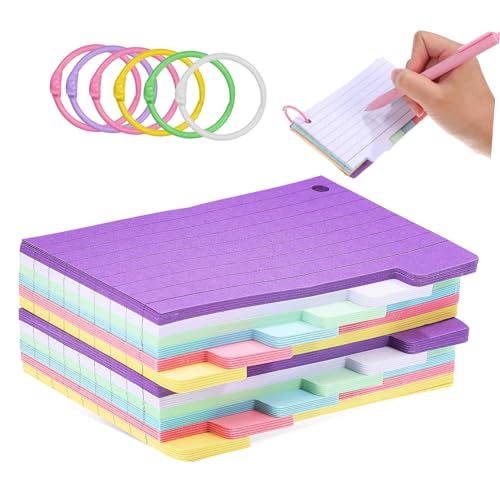 FUNNETOYU 300 Blatt Linierte Karteikarten mit Farbigen Ringbügeln Flashcards mit Index Register Praktische Lernkarten mit Binderingen für Schule Studium und Projektplanung FUNNETOYU 300 Blatt Linierte Karteikarten mit Farbigen Ringbügeln Flashcards mit Index Register Praktische Lernkarten mit Binderingen für Schule Studium und Projektplanung von FUNNETOYU