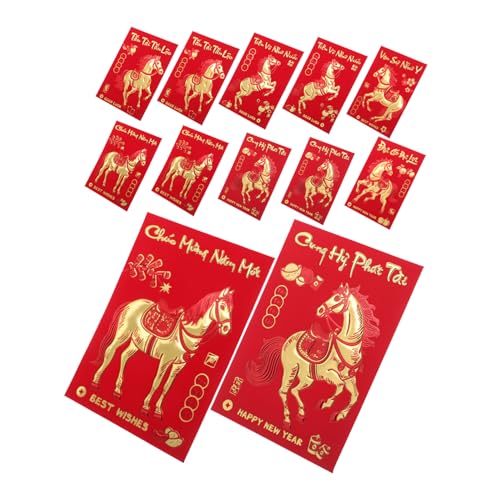FUNNETOYU 360 Stück Chinesische Rote Umschläge Kreative Vietnamesische Text Geldumschläge für Lunar Neujahr Hochzeit Jahr Des Pferdes Traditionelles Hong Bao von FUNNETOYU
