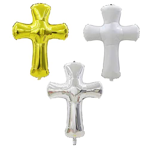 FUNNETOYU 3stücke Kreuz-folienballons Waschungen Und Feiern Weiße Silberne Goldene Kreuz-ballons Für Partys Taufen Und Festliche Dekorationen FUNNETOYU 3stücke Kreuz-folienballons Waschungen Und Feiern Weiße Silberne Goldene Kreuz-ballons Für Partys Taufen Und Festliche Dekorationen von FUNNETOYU