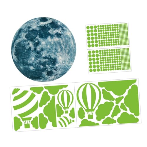 FUNNETOYU 4 Blätter Leuchtende Wandaufkleber Mond Wolken Heißluftballon Selbstklebend Kinderzimmer Dekoration Inspirierendes Nachtlicht Design für Mädchenzimmer Schlafzimmer FUNNETOYU 4 Blätter Leuchtende Wandaufkleber Mond Wolken Heißluftballon Selbstklebend Kinderzimmer Dekoration Inspirierendes Nachtlicht Design für Mädchenzimmer Schlafzimmer von FUNNETOYU