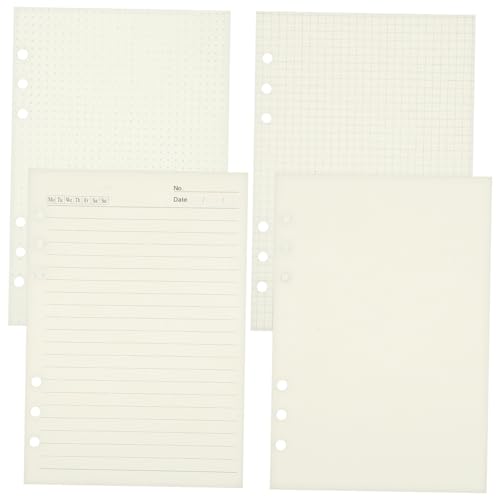 FUNNETOYU 4 Nachfüllpapier Liniertes Dickes Lose Notizbuch Einlagen Nachfüllbare Planerblätter für Standard Ringordner Tintenfest Doppelseitig Beschreibbar von FUNNETOYU