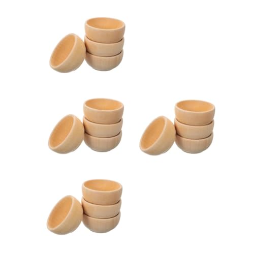 FUNNETOYU 4 Sätze Teiliges Set Diy Holzschalen Für Unvollendete Holzspielzeuge Zum Malen Und Gestalten Bastelaktivitäten Für Kreative Köpfe 4 Stück * 4 von FUNNETOYU