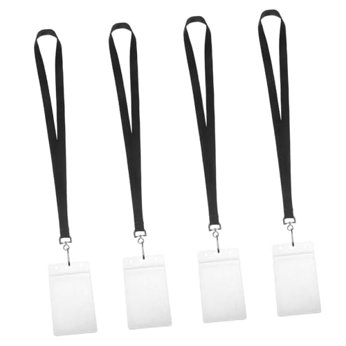 FUNNETOYU 4 Stück Dokument Für Den Wasserdichten Clip Hart Kartenkarton Arbeiten Id -kartenhalter Lanyard Mit Namensschild Lanyard Badge Holder Namensbadehalter Id-schlüsselband Schwarz Pvc FUNNETOYU 4 Stück Dokument Für Den Wasserdichten Clip Hart Kartenkarton Arbeiten Id -kartenhalter Lanyard Mit Namensschild Lanyard Badge Holder Namensbadehalter Id-schlüsselband Schwarz Pvc von FUNNETOYU