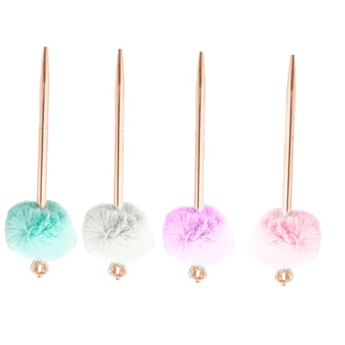 FUNNETOYU 4 Stück Kugelschreiber mit Kronen Pompon Niedliche Leichte Ball Point Pens in Weiß Komfortabel und Langlebig für Schule Büro und Alltag FUNNETOYU 4 Stück Kugelschreiber mit Kronen Pompon Niedliche Leichte Ball Point Pens in Weiß Komfortabel und Langlebig für Schule Büro und Alltag von FUNNETOYU