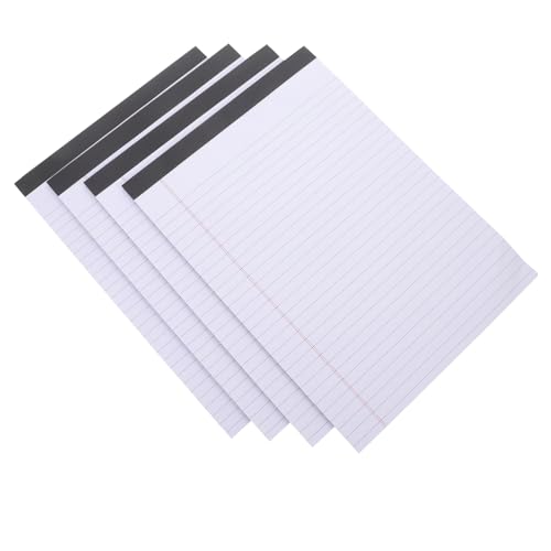 FUNNETOYU 4 Stück Papier nehmen Notizblock Arbeitsheft Steno-Pad gefüttert Memo -Pad linierte Papierblöcke Pads schmucklos Notizbuch Notizbilder Papiernotiz Schreibblock Weiß von FUNNETOYU