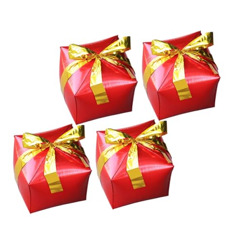 FUNNETOYU 4 Stück Teiliges Aluminiumfolie Ballon Geschenkbox Luftballons Weihnachtsdeko Party Zubehör Rote Metallic Luftballons für Festliche Feiern und Familienfeiern FUNNETOYU 4 Stück Teiliges Aluminiumfolie Ballon Geschenkbox Luftballons Weihnachtsdeko Party Zubehör Rote Metallic Luftballons für Festliche Feiern und Familienfeiern von FUNNETOYU
