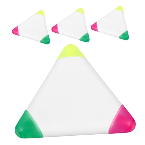 FUNNETOYU 4 Stück Teiliges Bunter Dreieckiger Highlighter Tragbare Kleine Marker mit Starker Kreative Farbige Leuchtstifte für Schule Studium und DIY Notizen von FUNNETOYU