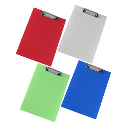 FUNNETOYU 4 Stück Teiliges Halbtransparente PP Schreibunterlagen Klemmbretter Praktische und Portable Schreibtafeln für Schüler Vielseitige Papierklemmen als Zufällige Farbe von FUNNETOYU