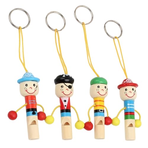 FUNNETOYU 4 Stück Teiliges Holzpfeifen Piratenpfeifen Bunte Holzflöten Lernspielzeug Geburtstagsgeschenk Kreative Musikinstrumente für Frühe Bildung und Musikalische Entwicklung von FUNNETOYU