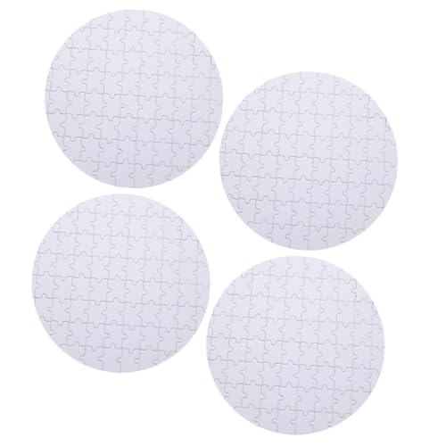 FUNNETOYU 4 Stück Teiliges Sublimationspuzzle Blanko DIY Jigsaw aus Sicherem Material Glatte Oberfläche Wärmeübertragbares Puzzle für Individuelle Foto und Bilddrucke Kreative Bastelidee von FUNNETOYU