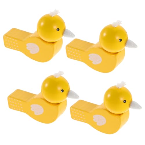 FUNNETOYU 4 Stück Teiliges Vogelpfeifen aus Holz Kindersicheres Tragbares Musikinstrument mit Realistischem Vogel Design Leicht und Sicher für Kleinkinder als Geburtstags und Osterparty von FUNNETOYU