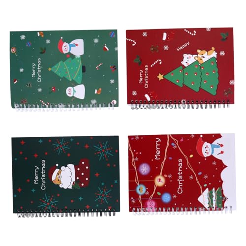 FUNNETOYU 4 Stück Teiliges Weihnachts Spiralnotizbuch mit Buntem Cartoon Design Quadratisches Papier Glattes Schreiben Leichtes und Stabiles Papier für Schule und Büro für Schüler und FUNNETOYU 4 Stück Teiliges Weihnachts Spiralnotizbuch mit Buntem Cartoon Design Quadratisches Papier Glattes Schreiben Leichtes und Stabiles Papier für Schule und Büro für Schüler und von FUNNETOYU