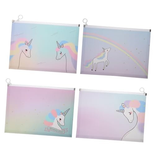FUNNETOYU 4 Stück Teiliges Zipper Beutel mit Einhorn Muster Wasserdichte Dokumententaschen aus Robustem Kunststoff Vielseitige Aufbewahrungstaschen für Büro Schule und Reise FUNNETOYU 4 Stück Teiliges Zipper Beutel mit Einhorn Muster Wasserdichte Dokumententaschen aus Robustem Kunststoff Vielseitige Aufbewahrungstaschen für Büro Schule und Reise von FUNNETOYU