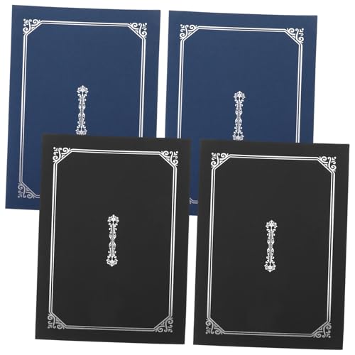 FUNNETOYU 4 Stück Urkundenmappe Papier mit Goldprägung Dekorative Zertifikatshüllen zur Aufbewahrung und Schutz bedeutender Dokumente Langlebige Urkundenhalter in Schwarz und Blau FUNNETOYU 4 Stück Urkundenmappe Papier mit Goldprägung Dekorative Zertifikatshüllen zur Aufbewahrung und Schutz bedeutender Dokumente Langlebige Urkundenhalter in Schwarz und Blau von FUNNETOYU