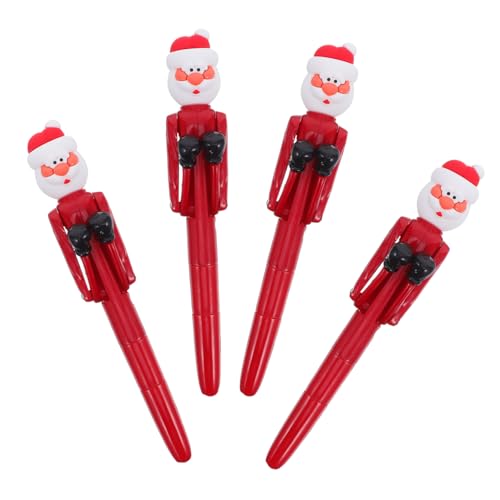 FUNNETOYU 4 Stück Weihnachtsmann Boxhandschuh Kugelschreiber Lustiger Boxing-themed Stift mit Zuverlässigem Tintenfluss Interaktives Schreibgerät für Weihnachten Partygeschenke und von FUNNETOYU