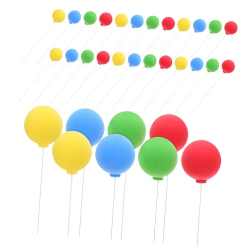 FUNNETOYU 40 Stück Teiliges Mini Ballon Cake Topper Bunte Kugel Deko Torte für Geburtstag Hochzeit Festfeiern Vielseitig Einsetzbar Einfache Handhabung von FUNNETOYU