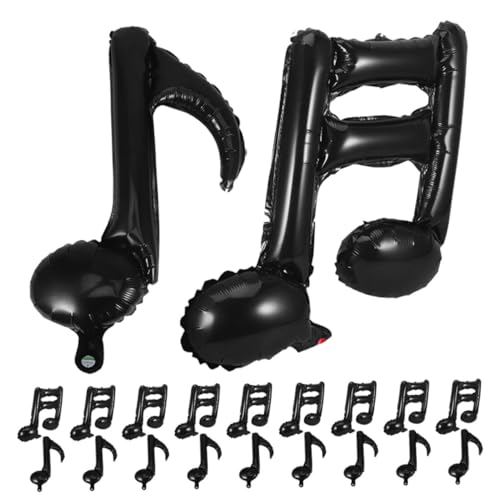 FUNNETOYU 40 Stück Teiliges Musiknoten Aluminiumfolie Ballons Schwarz Langlebig und Einfach Aufzublasen für Musikthemen Partys Konzerte Hochzeiten Geburtstage und Bandveranstaltungen von FUNNETOYU