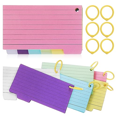FUNNETOYU 450 Stück Liniert Notizblöcke Spiral Notizkarten mit Binder Ringen für Notizen Bunte Memo Pads für Schule und Büro Vielseitig Einsetzbar Zufällige Farbe Zufällige Farbe von FUNNETOYU