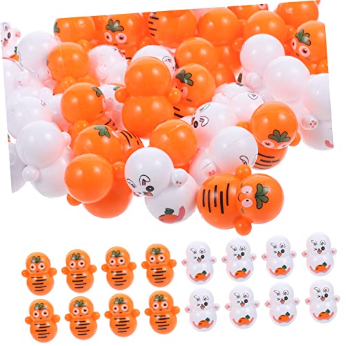 FUNNETOYU 48 Stück Karottenbecher Wackelndes Karottenspielzeug Mini-hasen- Für Osterpartyspiele Exquisites Becherdekor Osterhasen-becherspielzeug Karotten-dekore Plastik von FUNNETOYU