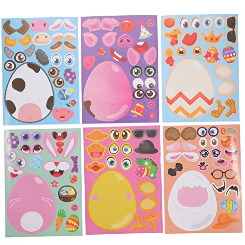 FUNNETOYU 48blätter DIY Ostereier Sticker Für Kreative Aufkleber Für Osterdekoration Bastelaktivitäten Und Spiele Lustige Cartoon Designs Für Fröhliche Osterfeier von FUNNETOYU