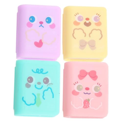 FUNNETOYU 4Stücke Cartoon Bleistiftschärfer Handheld Schärfer für Schule Bleistiftspitzer für Einfach zu Bedienen für Künstler und Studenten von FUNNETOYU