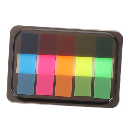 FUNNETOYU 5 Boxen Selbstklebende Index Sticker Fluoreszierend Praktische Haftnotizen für Büro Schule Klassifizierung Label Leicht Ablösbar Vielseitig Einsetzbar zum Markieren und von FUNNETOYU