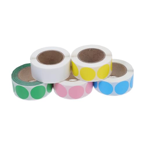 FUNNETOYU 5 Rollen Bunte Wasser und Ölbeständige Aufkleber Runde Selbstklebende Etiketten Vielseitige Klebeetiketten für Büro Lager Haushalt und Schule FUNNETOYU 5 Rollen Bunte Wasser und Ölbeständige Aufkleber Runde Selbstklebende Etiketten Vielseitige Klebeetiketten für Büro Lager Haushalt und Schule von FUNNETOYU
