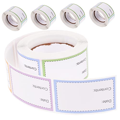 FUNNETOYU 5 Rollen Sicherheitsdatumsetiketten für Lebensmittel Selbstklebende Flaschenaufkleber Praktische Etiketten für Küche und Lagerung für Marmeladengläser und Tiefkühlprodukte von FUNNETOYU