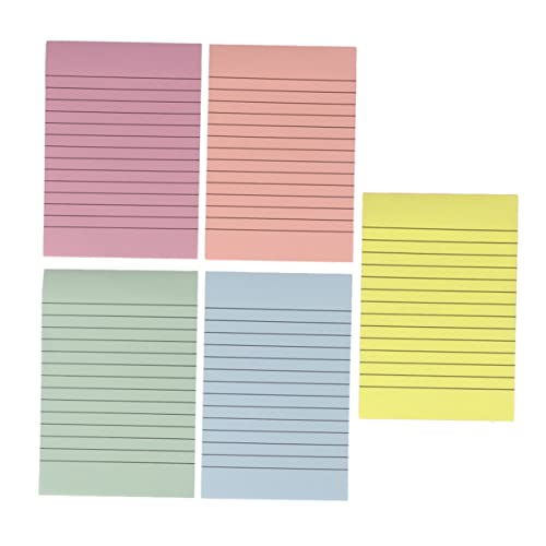 FUNNETOYU 5 Stück Bunte Streifen Haftnotizen Selbstklebende Notizblätter für Büro Schule Zuhause Praktische Memo Pads Pastellfarben Hellrosa Hellgrün Hellgelb Hellblau Neonpink von FUNNETOYU