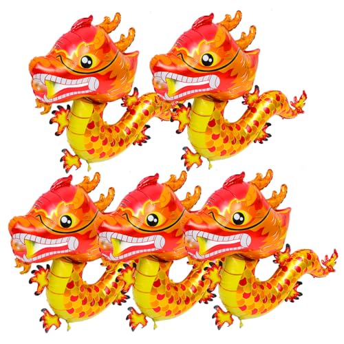 FUNNETOYU 5 Stück Chinesische Drachen Folienballons Rot Niedliche Cartoon Ballons Lunar Year Deko Frühlingsfest Party Luftballons Vielseitig für Innen und Außenbereiche Neujahrsfeier FUNNETOYU 5 Stück Chinesische Drachen Folienballons Rot Niedliche Cartoon Ballons Lunar Year Deko Frühlingsfest Party Luftballons Vielseitig für Innen und Außenbereiche Neujahrsfeier von FUNNETOYU
