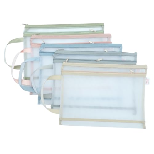 FUNNETOYU 5 Stück Dokumententaschen Transparente Mesh Zipper Beutel mit Großem Fassungsvermögen Vielseitige Aufbewahrungstaschen für Büro Schule Kosmetik und Kleine Gegenstände Robust und FUNNETOYU 5 Stück Dokumententaschen Transparente Mesh Zipper Beutel mit Großem Fassungsvermögen Vielseitige Aufbewahrungstaschen für Büro Schule Kosmetik und Kleine Gegenstände Robust und von FUNNETOYU