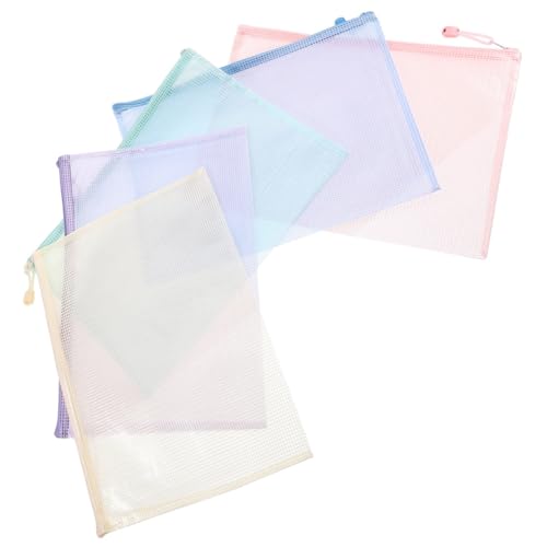 FUNNETOYU 5 Stück Farbige Aufbewahrungstasche Papiertüte Mit Reißverschluss Mesh-dateicontainer Netztaschen Mit Kordelzug Bindemittel Klarer Reißverschlussbeutel Tragbar Pvc FUNNETOYU 5 Stück Farbige Aufbewahrungstasche Papiertüte Mit Reißverschluss Mesh-dateicontainer Netztaschen Mit Kordelzug Bindemittel Klarer Reißverschlussbeutel Tragbar Pvc von FUNNETOYU
