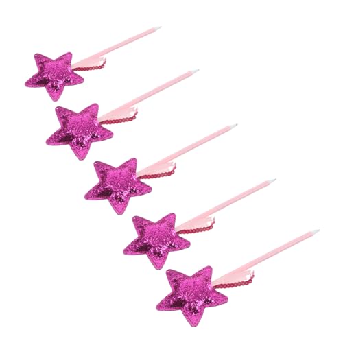 FUNNETOYU 5 Stück Glitter Stern Kugelschreiber mit Ergonomischem Griff Glatter Tintenfluss Niedliches Cartoon-design für Schüler Journal-liebhaber für Schule Büro Party von FUNNETOYU