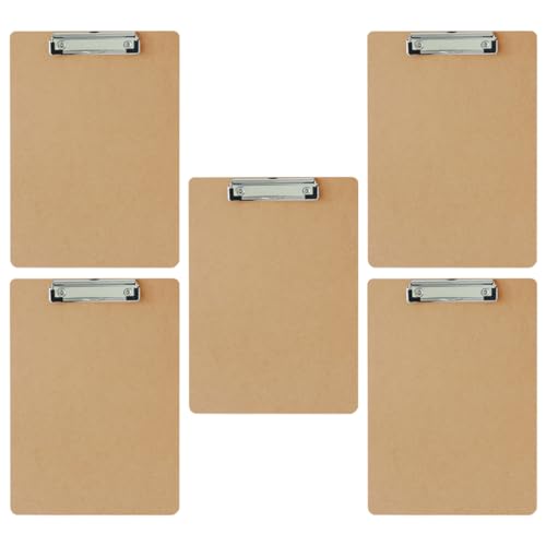 FUNNETOYU 5 Stück Holz Clipboard Teiliges Multi Funktions Klemmbrett für Büro Handwerk zur Organisation von Dokumenten Stabil und Tragbar für Verschiedene Schreibumgebungen von FUNNETOYU
