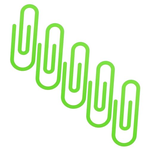 FUNNETOYU 5 Stück Metallkartenclip Schreibtisch Geformt Büroklammer Papierclips Standard Mini Lesezeichen Office-dokumentenklammern Markierungsclip Für Das Büro Eisen Hellgrün von FUNNETOYU
