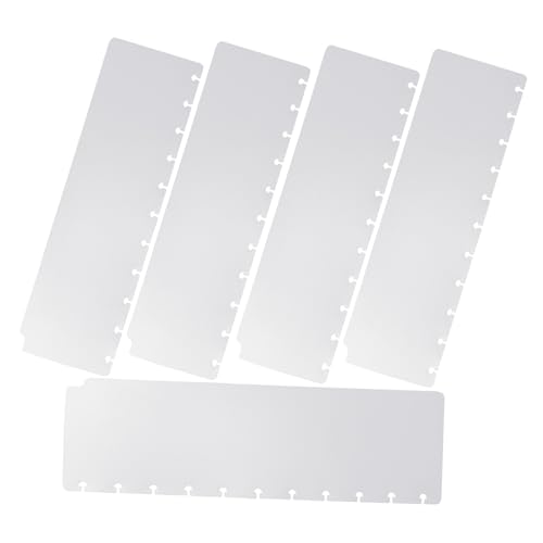 FUNNETOYU 5 Stück Plastik -Lesezeichen -Partition Journal -Notizbuch Arbeitsheft Trennwände für Ordner Binder Notebook Bindemittel gestanzte Ordnerteiler Mini-Notizblock-Trenner Transparent von FUNNETOYU